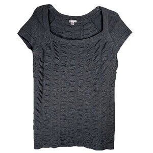 Xhilaration Sz XXL Ruched Short Sleeve Tunic Top Grey Gray Stretch